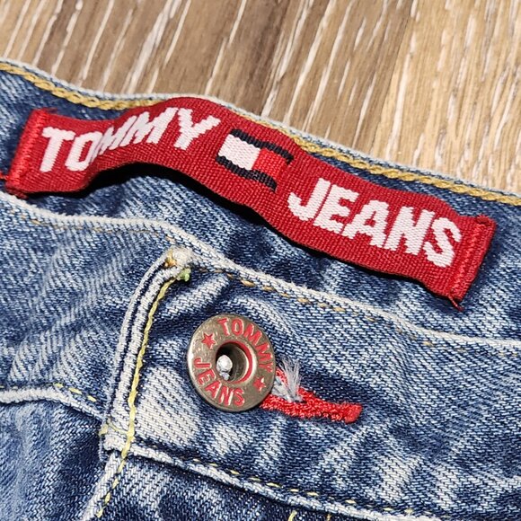 Vintage Tommy Hilfiger Tommy Jeans 31x30 Straight Leg Denim Blue USA Fabric Y2K - Picture 5 of 16